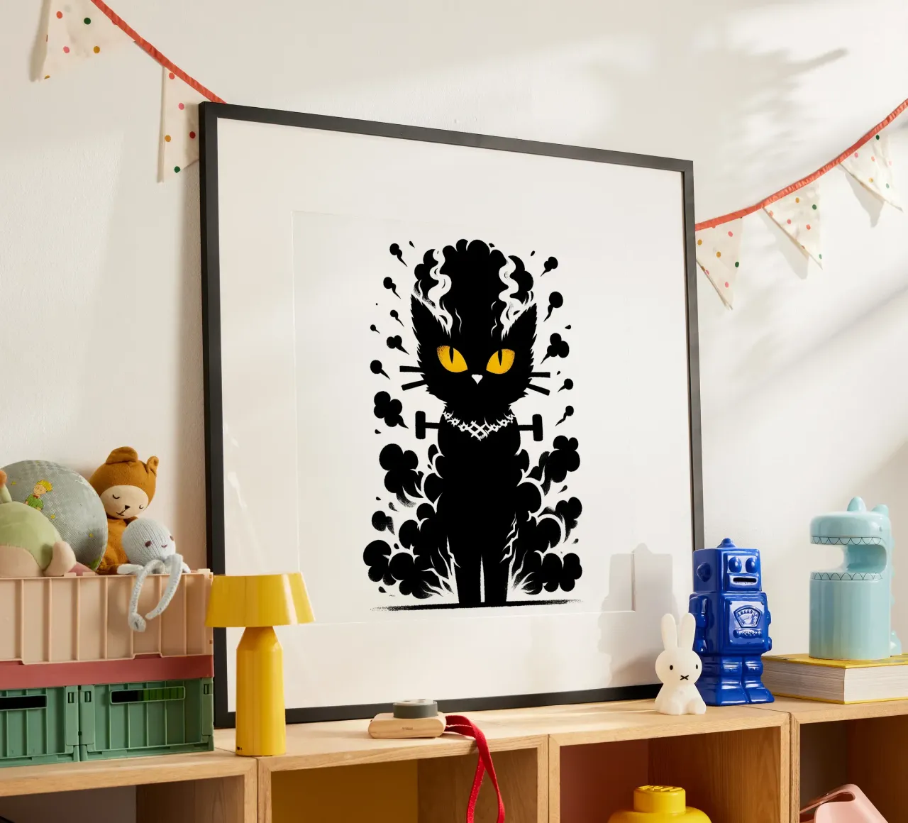 La sposa del gatto di Frankenstein carta hahnemühle da ARTOMATIC
