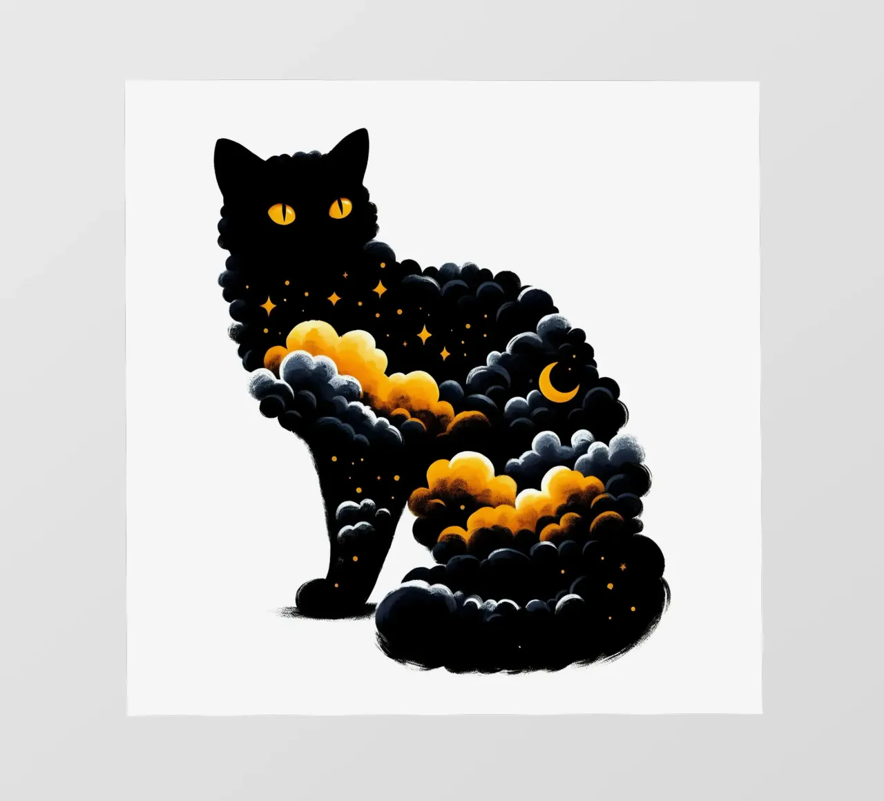 Gatto nero celeste pellicola backlit da ARTOMATIC