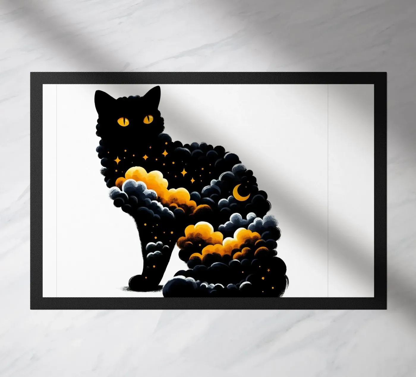 Gatto nero celeste zerbino da ARTOMATIC