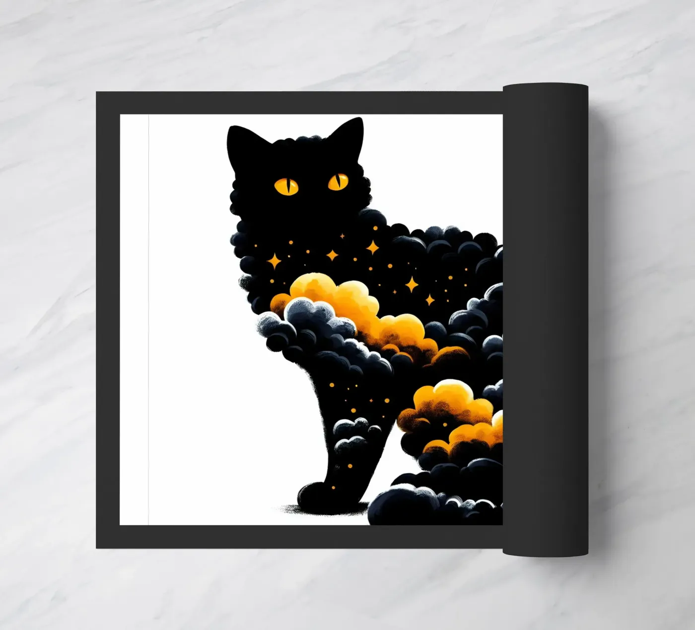 Gatto nero celeste zerbino da ARTOMATIC