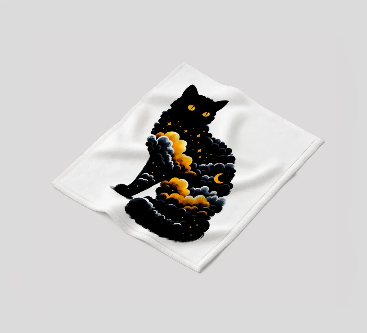 Gatto nero celeste coperta in pile da ARTOMATIC