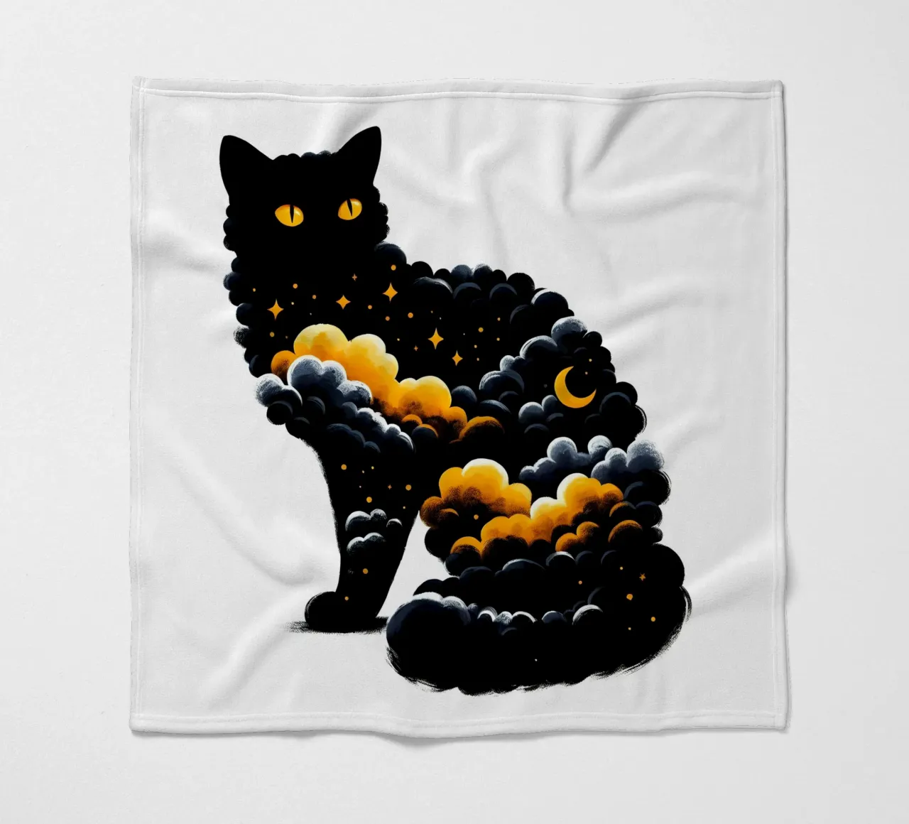 Gatto nero celeste coperta in pile da ARTOMATIC