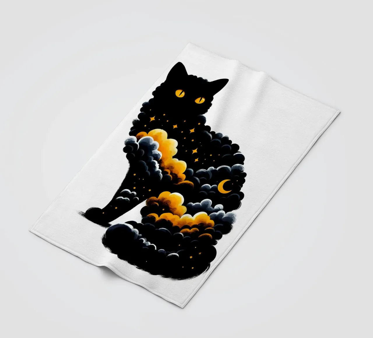 Gatto nero celeste coperta in pile da ARTOMATIC