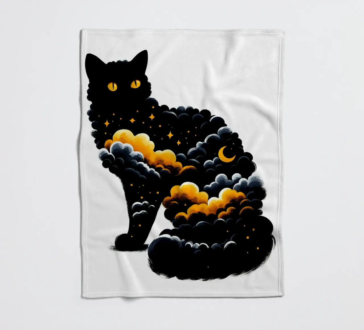 Gatto nero celeste coperta in pile da ARTOMATIC