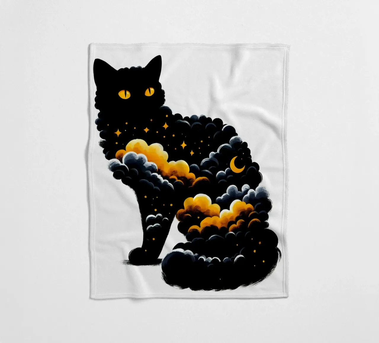 Gatto nero celeste coperta in pile da ARTOMATIC