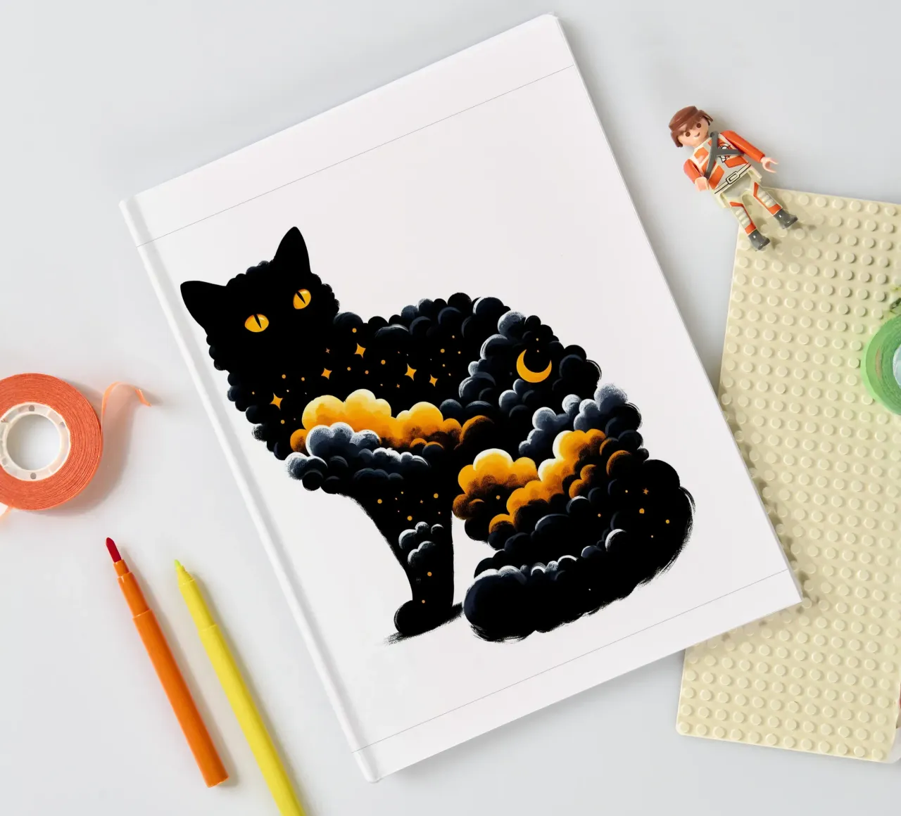 Celestial Black Cat notebook by ARTOMATIC