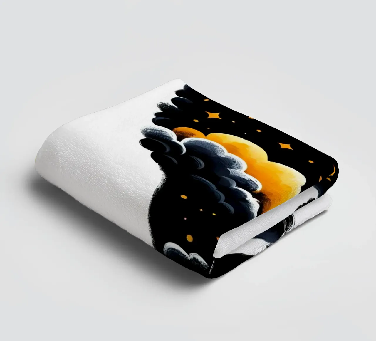 Gatto nero celeste asciugamano da bagno da ARTOMATIC