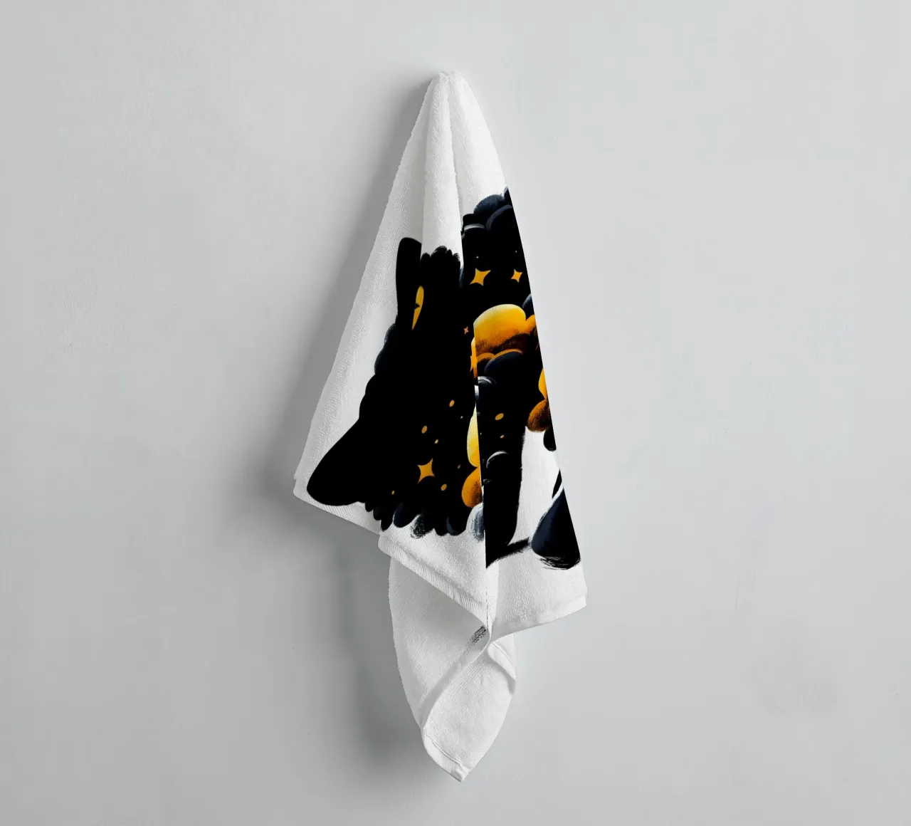 Gatto nero celeste asciugamano da bagno da ARTOMATIC