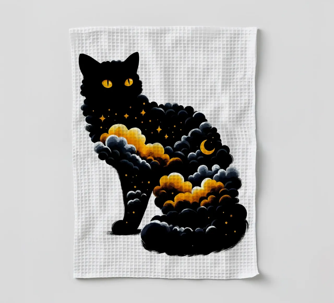 Chat noir céleste torchon de ARTOMATIC