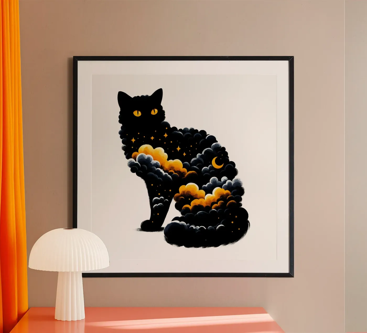 Gatto nero celeste poster da ARTOMATIC