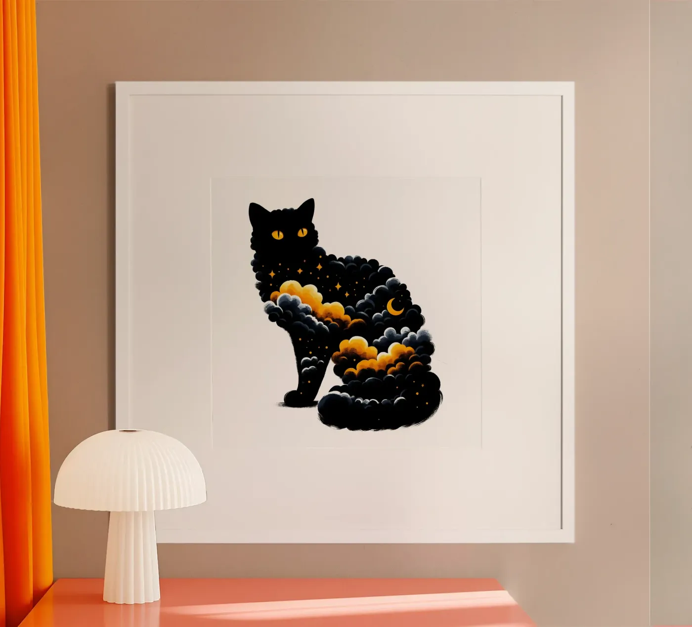 Gatto nero celeste poster da ARTOMATIC