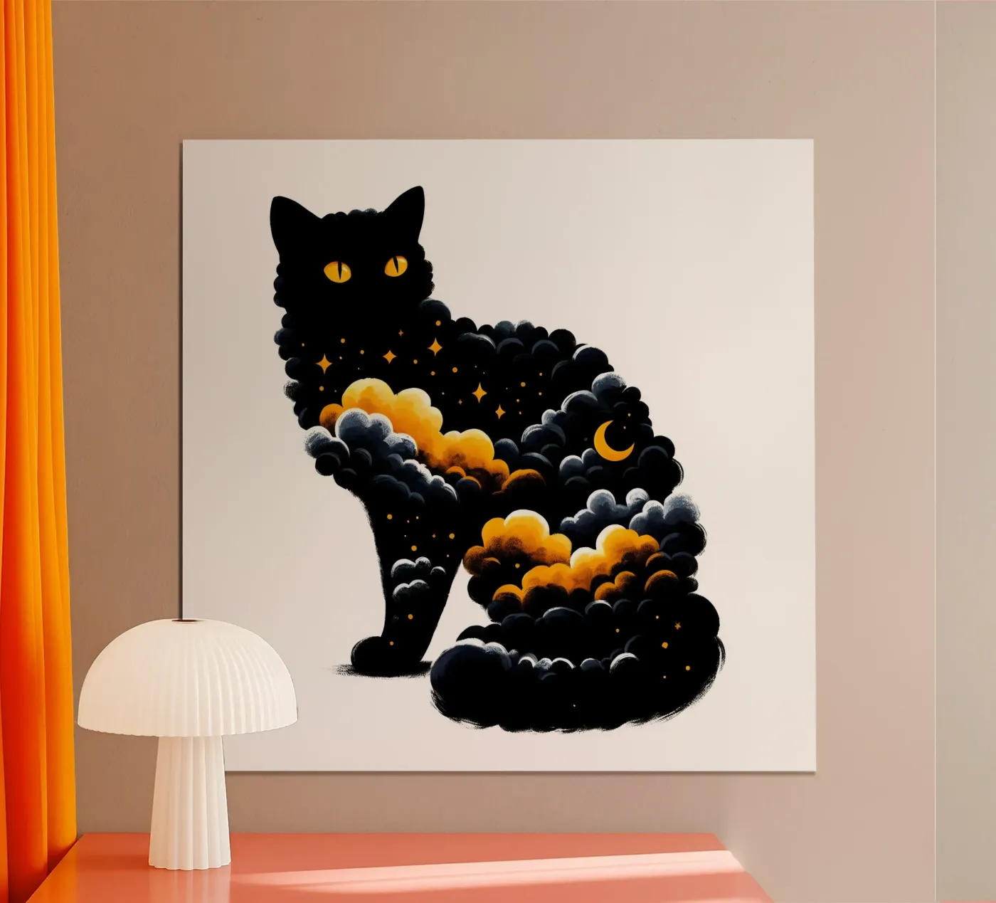 Gatto nero celeste poster da ARTOMATIC