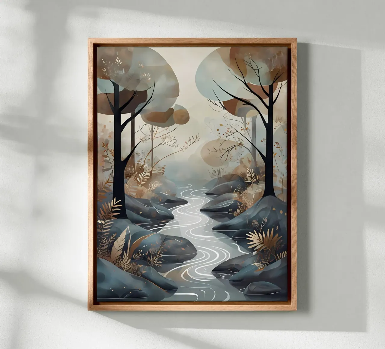 Serene Streamside canvas met Baklijst van Artistic-shop