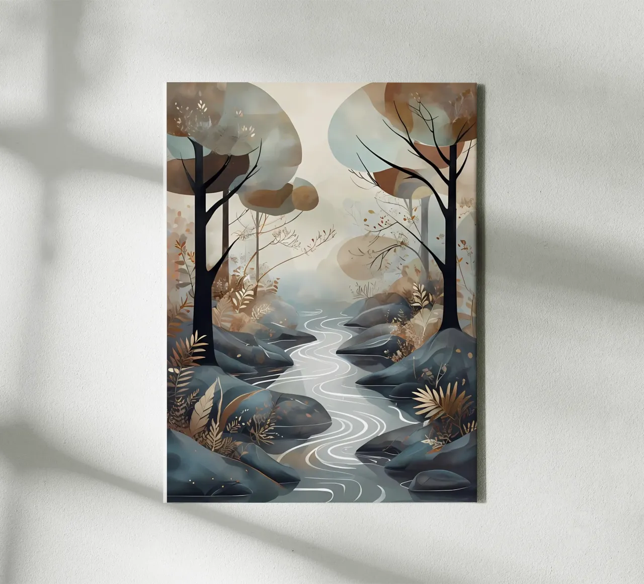 Serene Streamside canvas met Baklijst van Artistic-shop