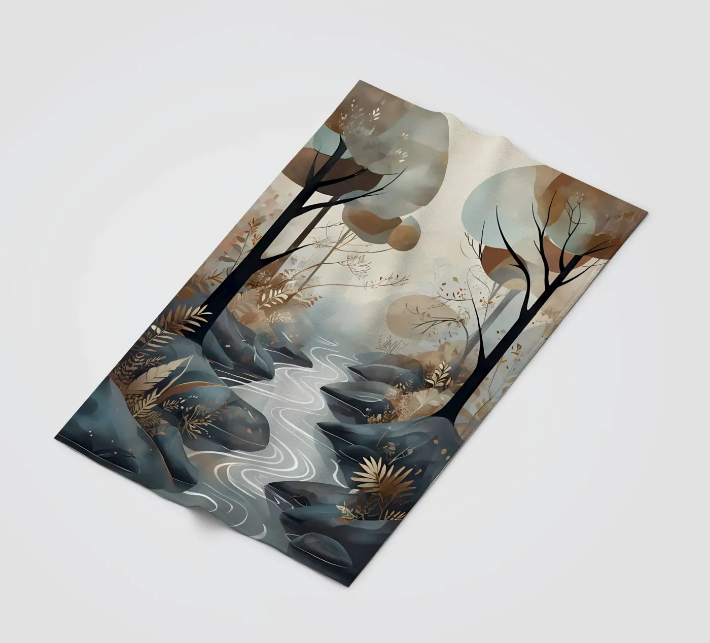 Serene Streamside Fleecedecke von Artistic-shop