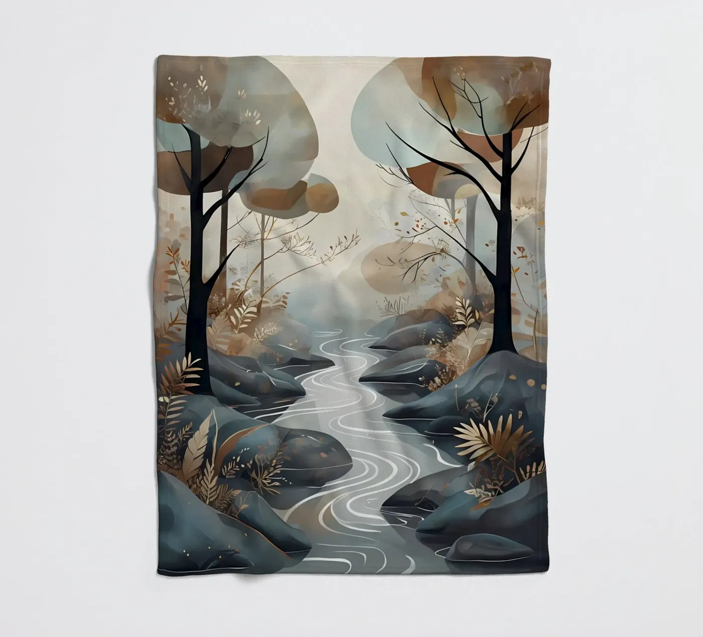 Serene Streamside Fleecedecke von Artistic-shop