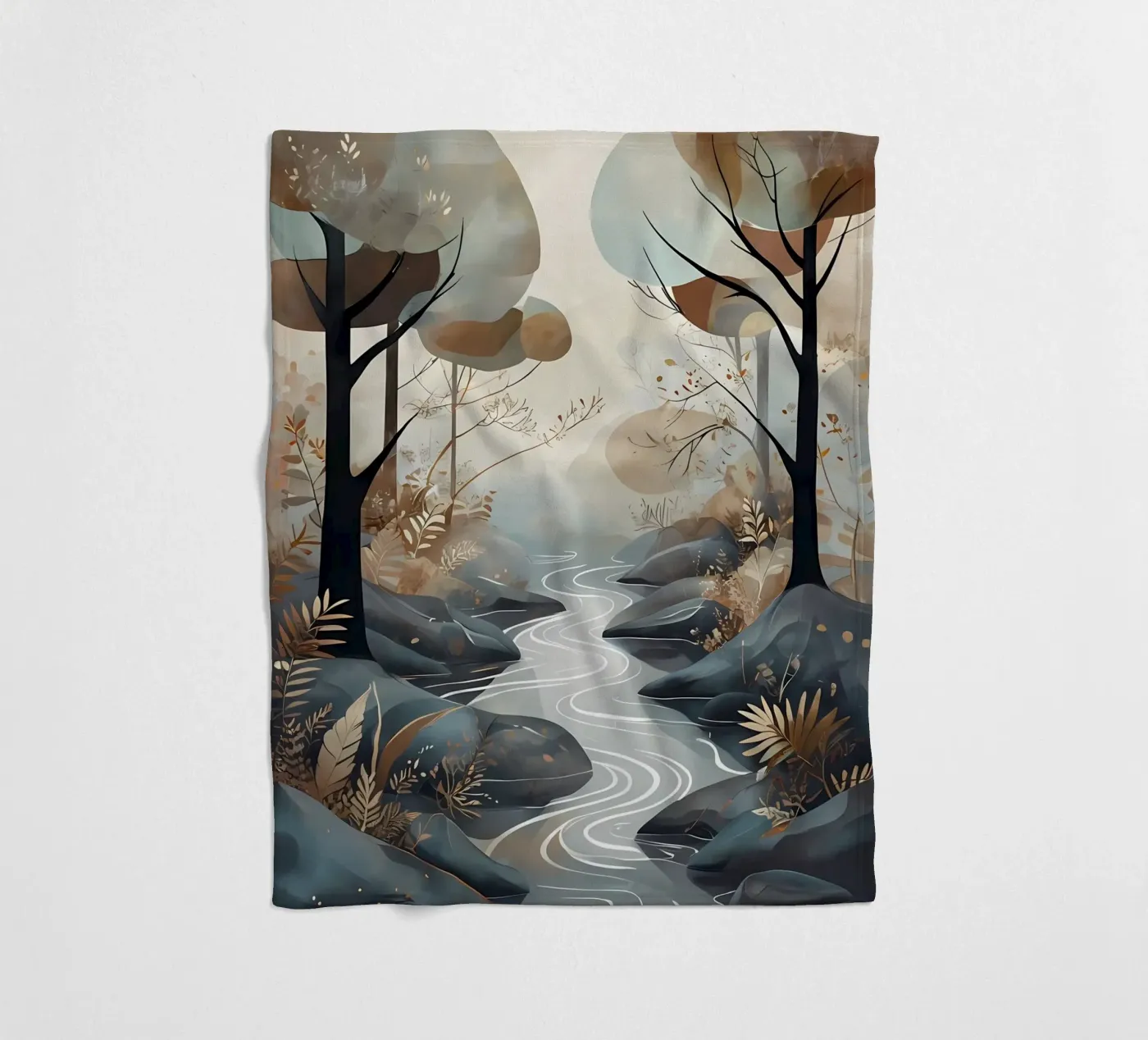 Serene Streamside Fleecedecke von Artistic-shop