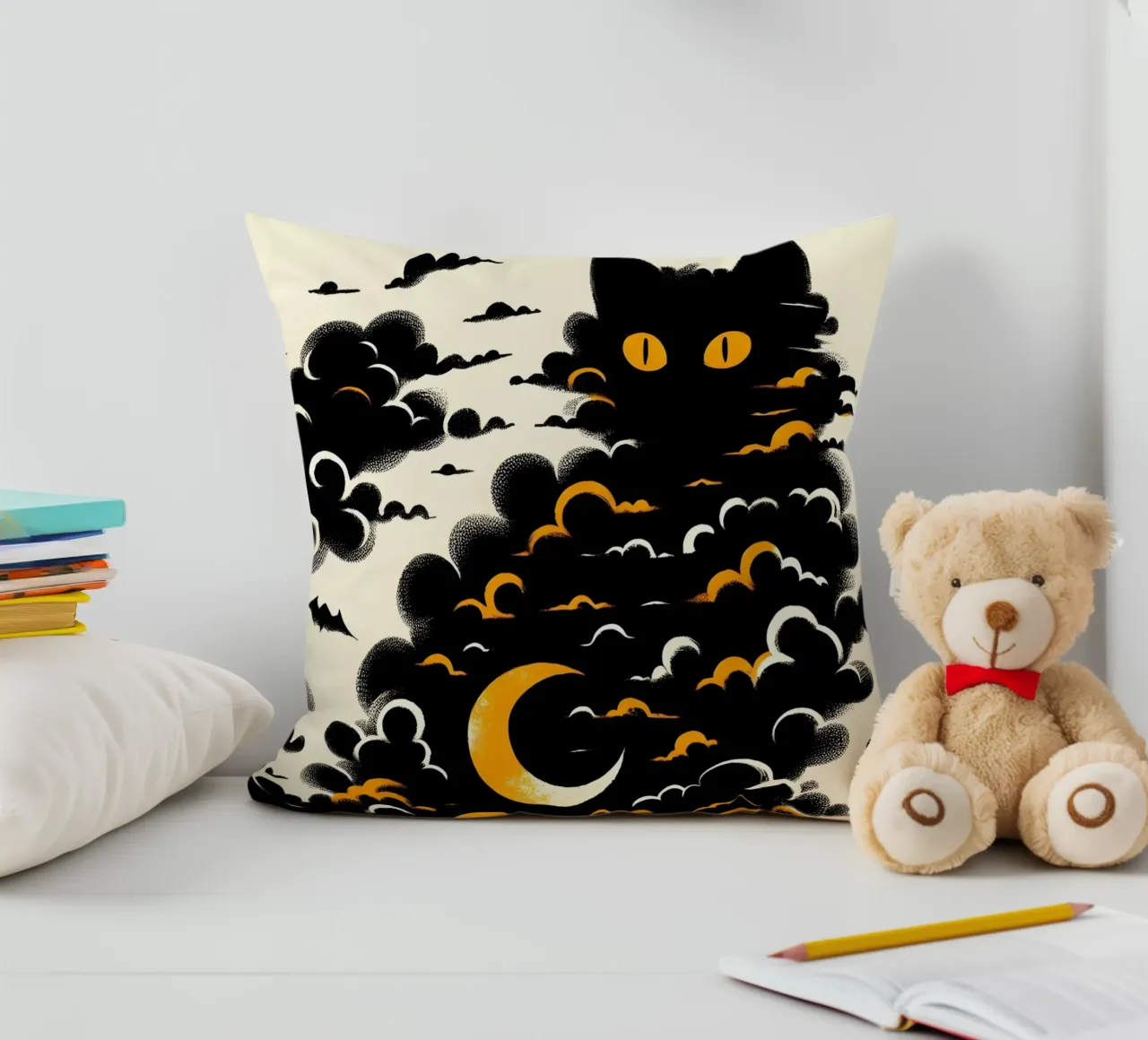Gatto tra le nuvole cuscino da ARTOMATIC