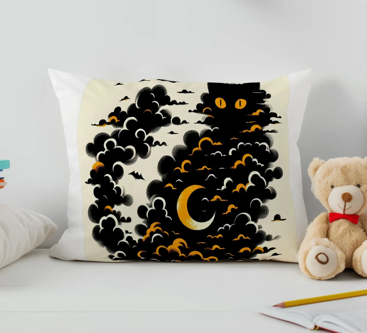 Gatto tra le nuvole cuscino da ARTOMATIC