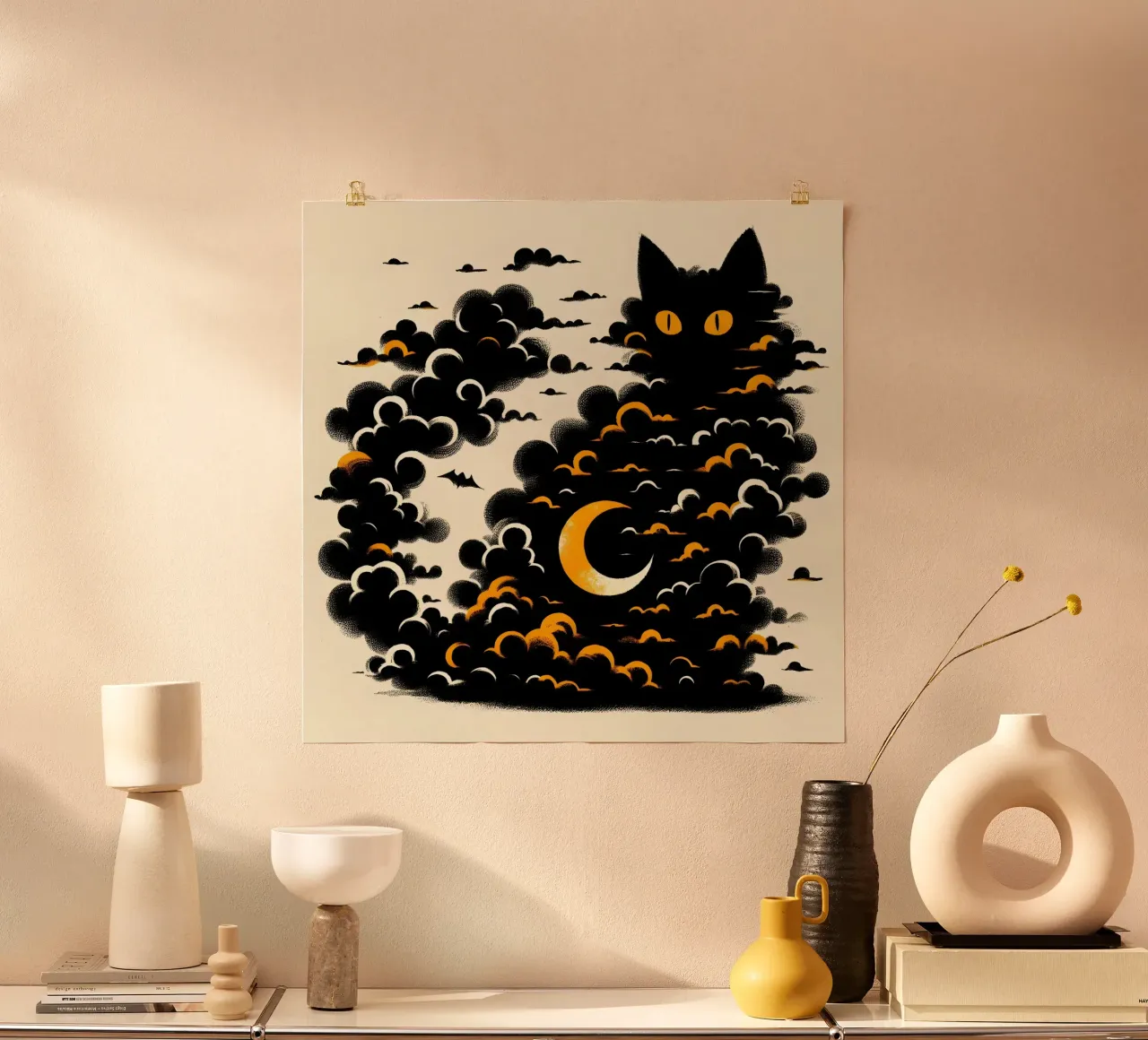 Cat In The Clouds poster by ARTOMATIC
