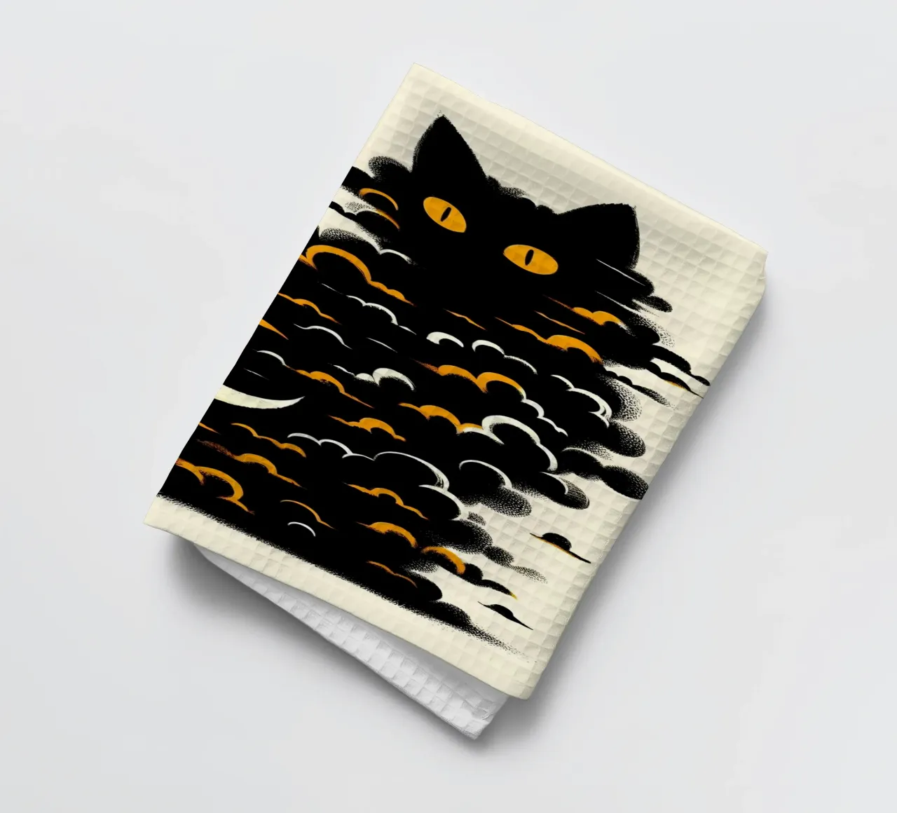 Gatto tra le nuvole canovaccio da cucina da ARTOMATIC