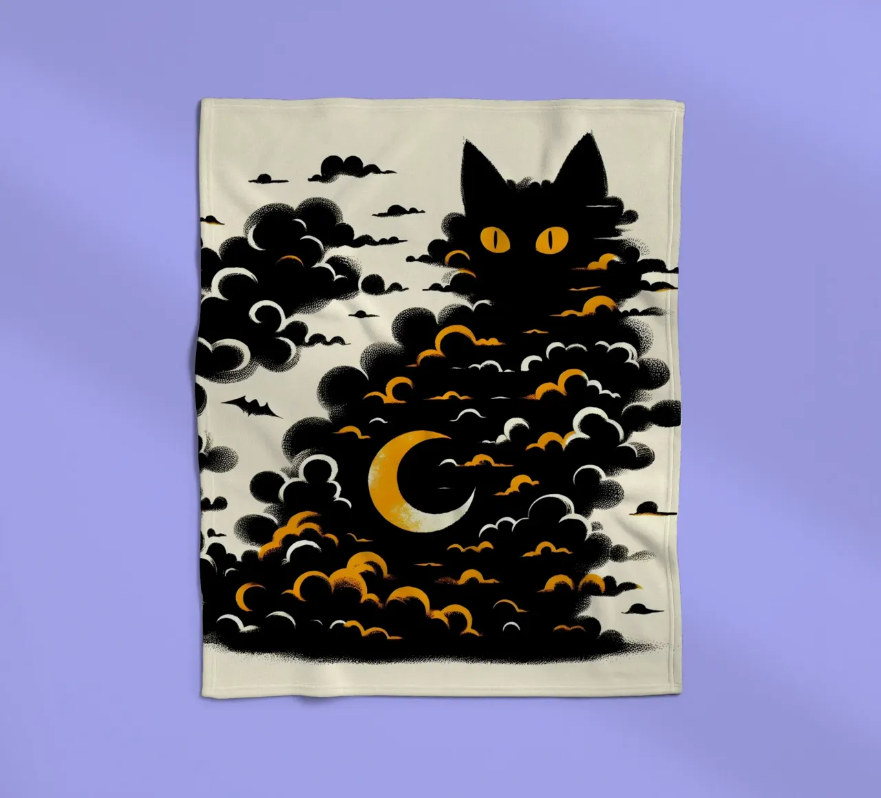 Gatto tra le nuvole coperta in pile da ARTOMATIC