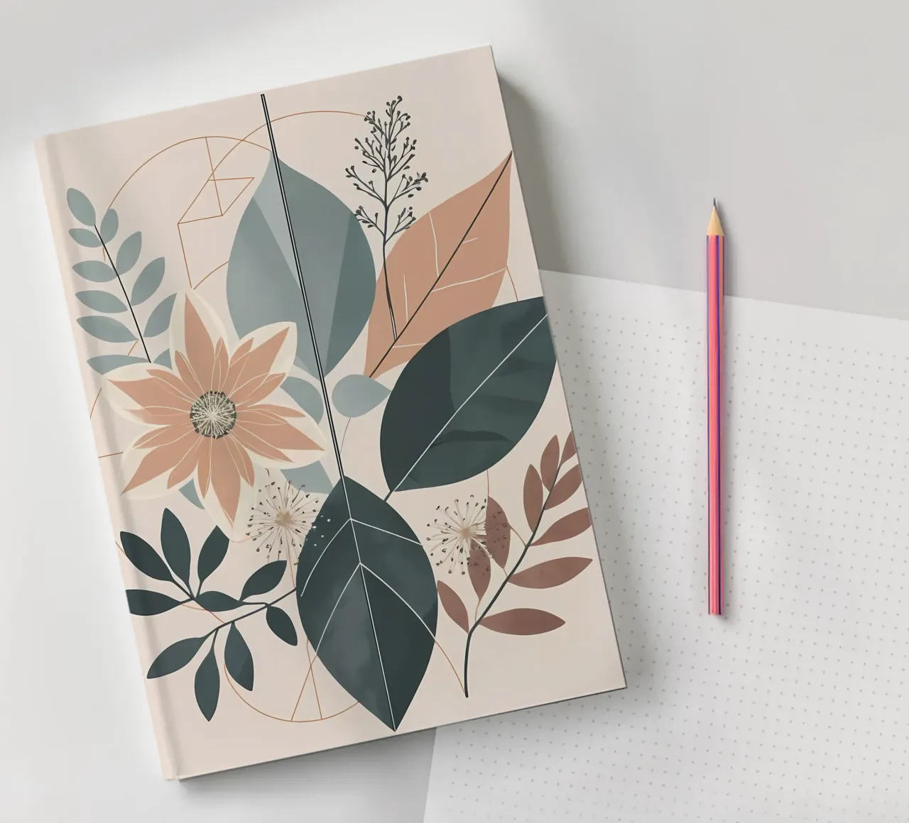 Bohemian Floral Abstract notebook by Artistic-shop