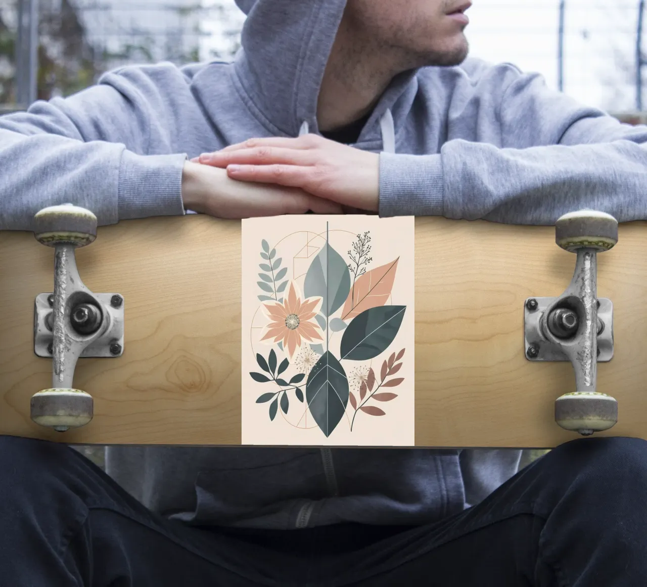 Bohemian Floral Abstrakt Sticker von Artistic-shop