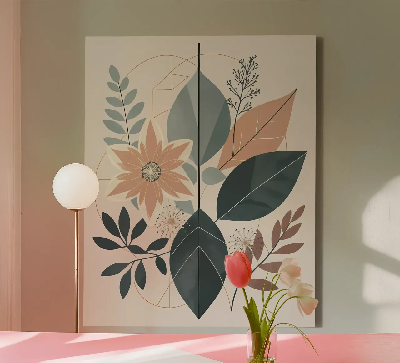 Boheems Bloemig Abstract canvas van Artistic-shop