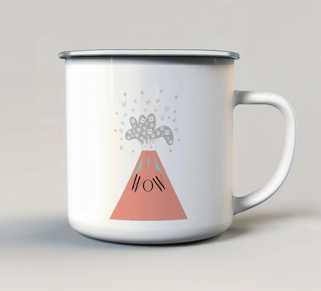 WOW - Cat mountain tazza in smalto da natural neutral
