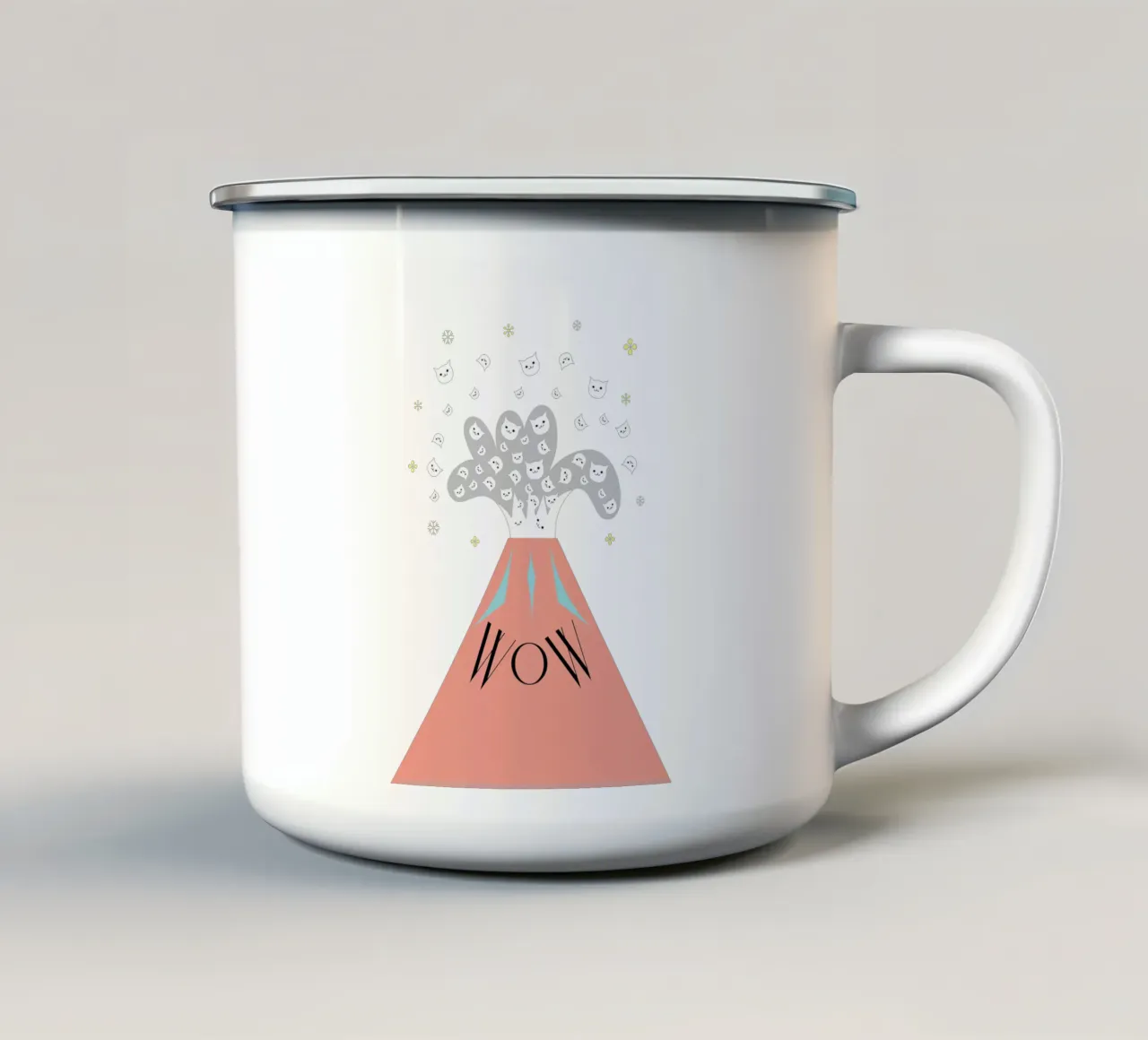 WOW - Cat mountain tazza in smalto da natural neutral