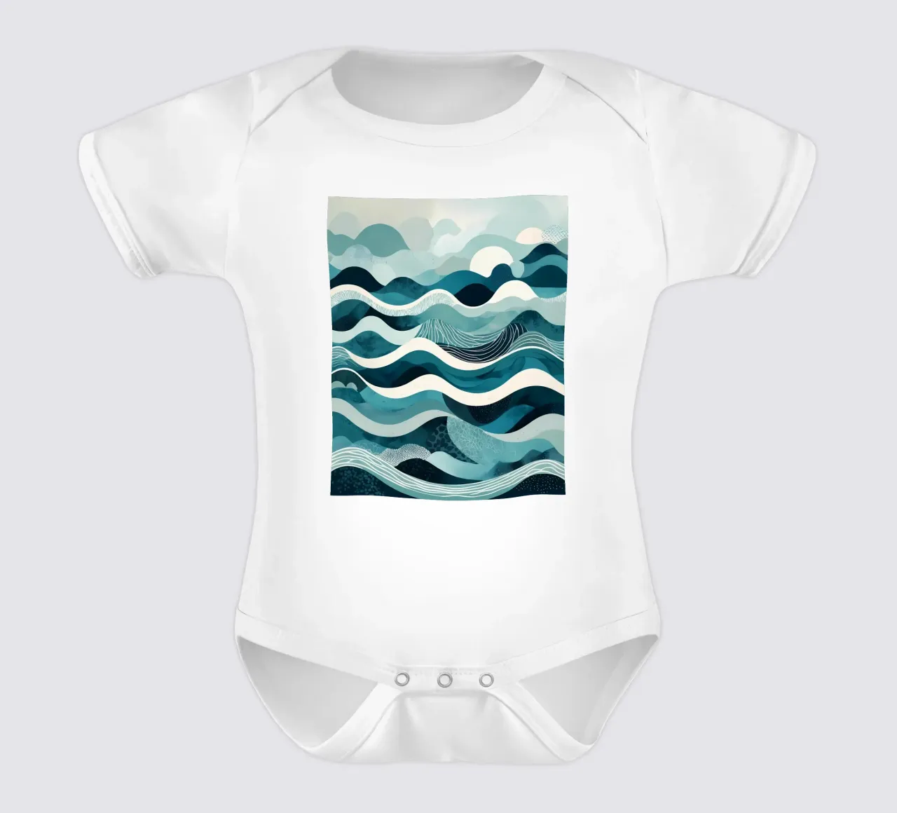 Sereen zeegezicht babyrompertje korte mouwen van Artistic-shop
