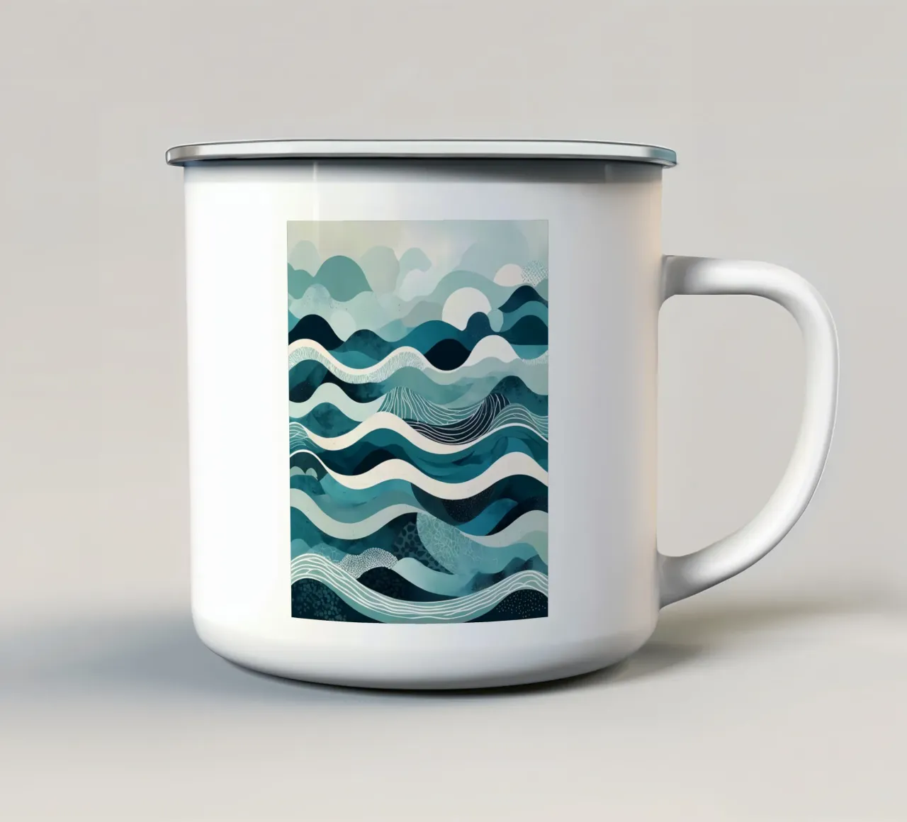 Paesaggio marino sereno tazza in smalto da Artistic-shop