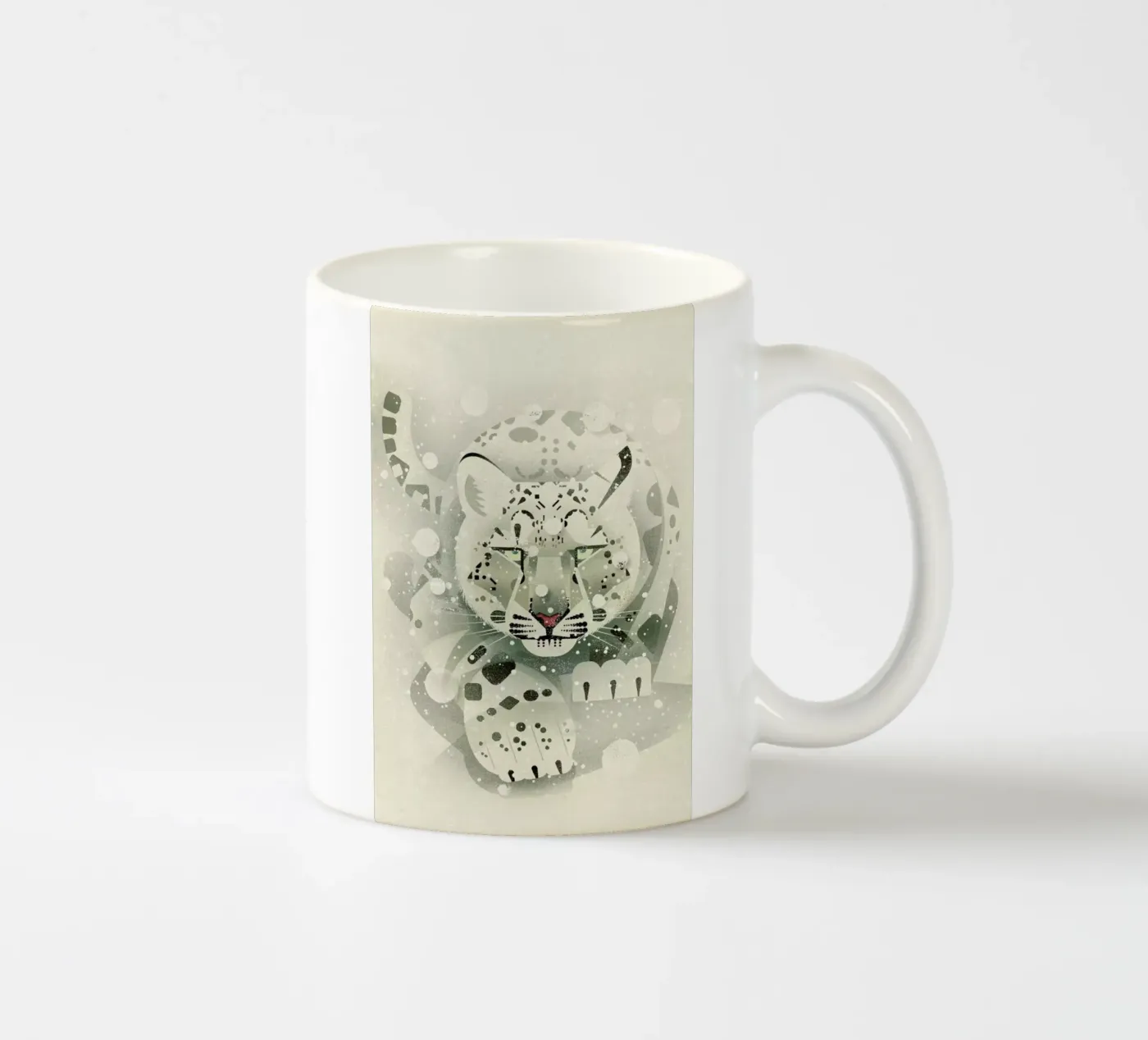 Schneeleopard ceramic mug by Dieter Braun
