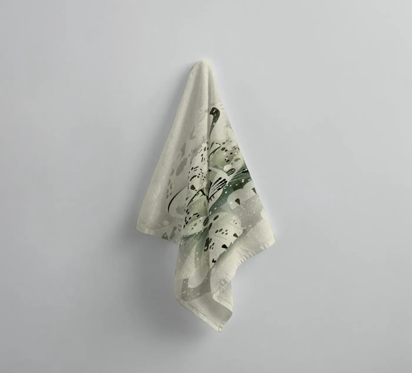 Schneeleopard badhanddoek van Dieter Braun