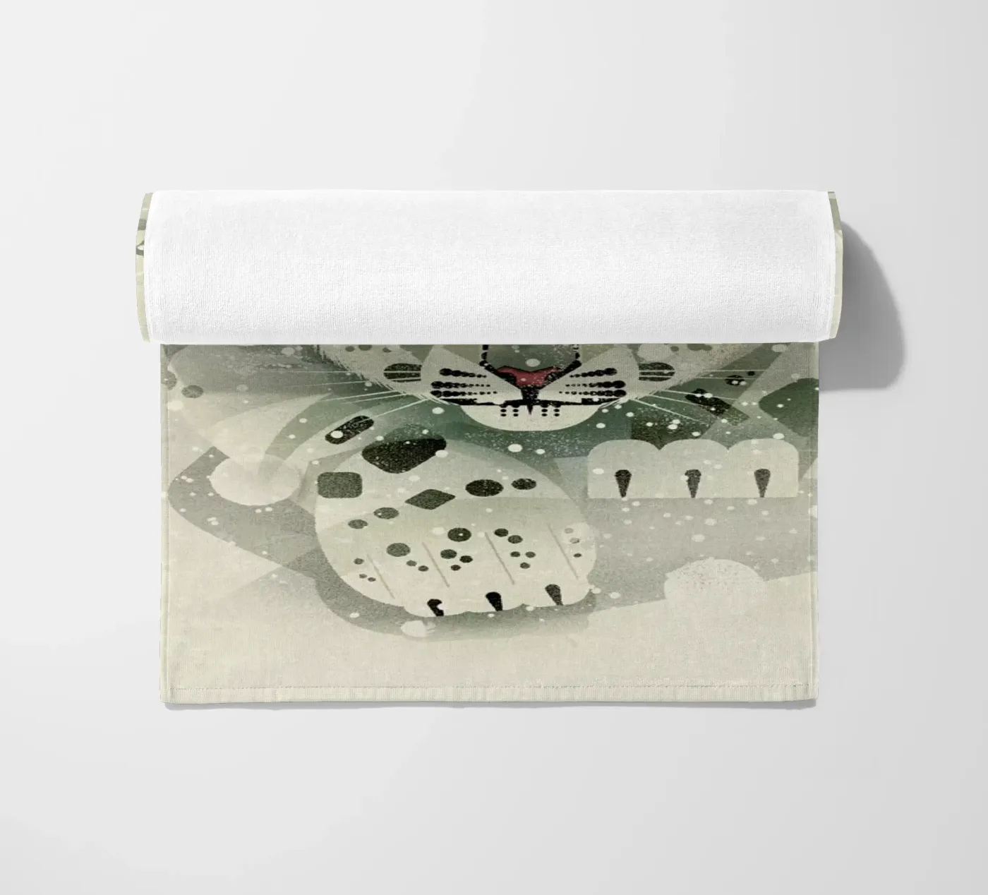 Schneeleopard beach towel by Dieter Braun