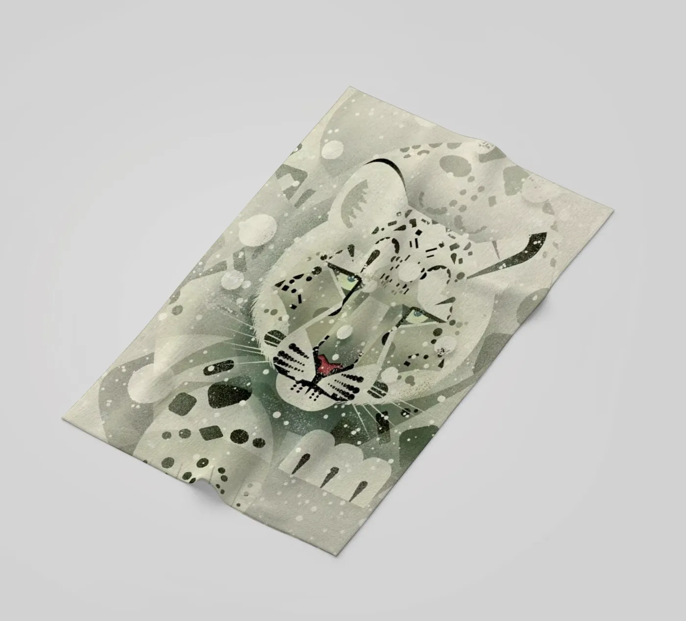 Schneeleopard beach towel by Dieter Braun