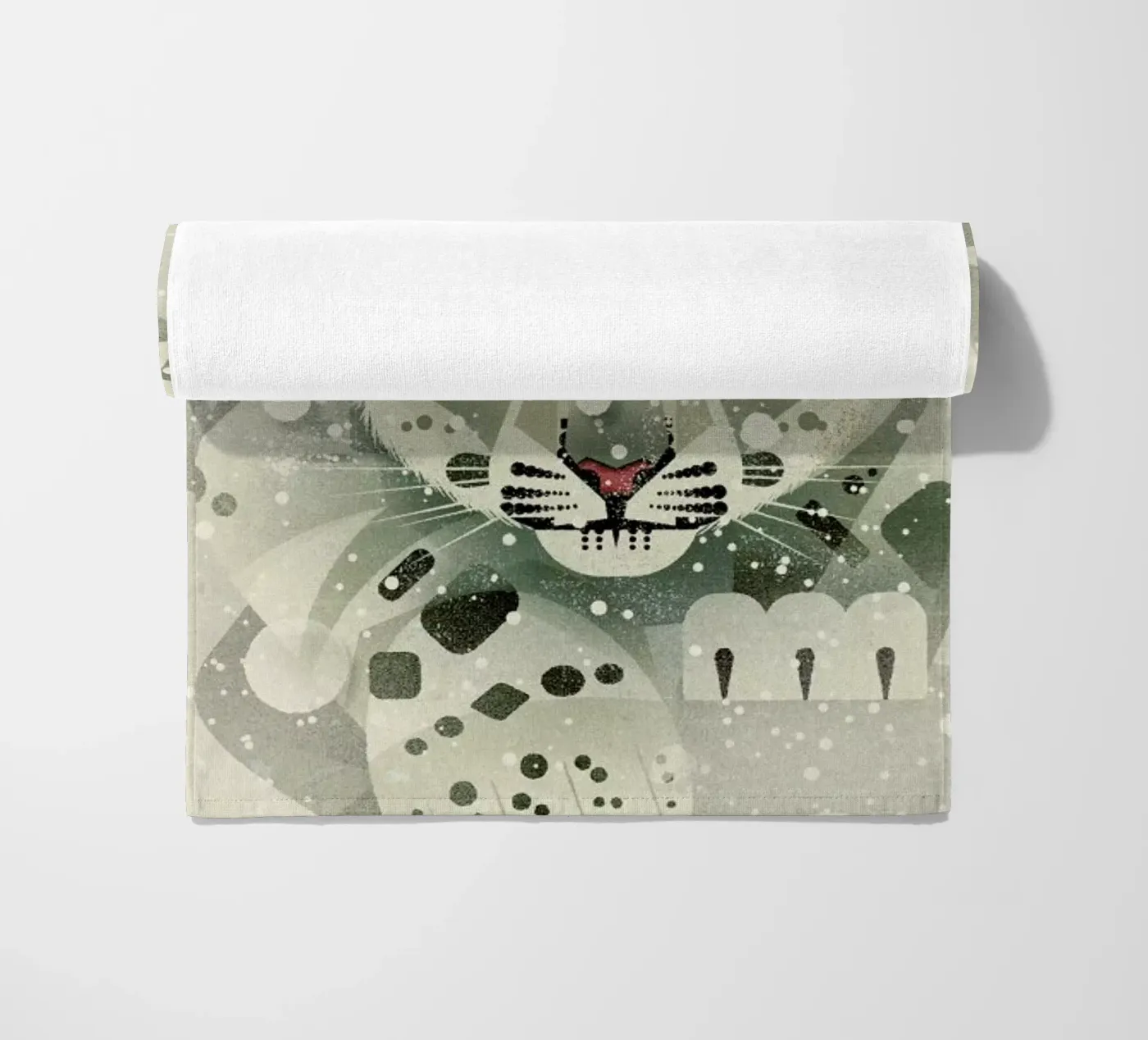 Schneeleopard beach towel by Dieter Braun