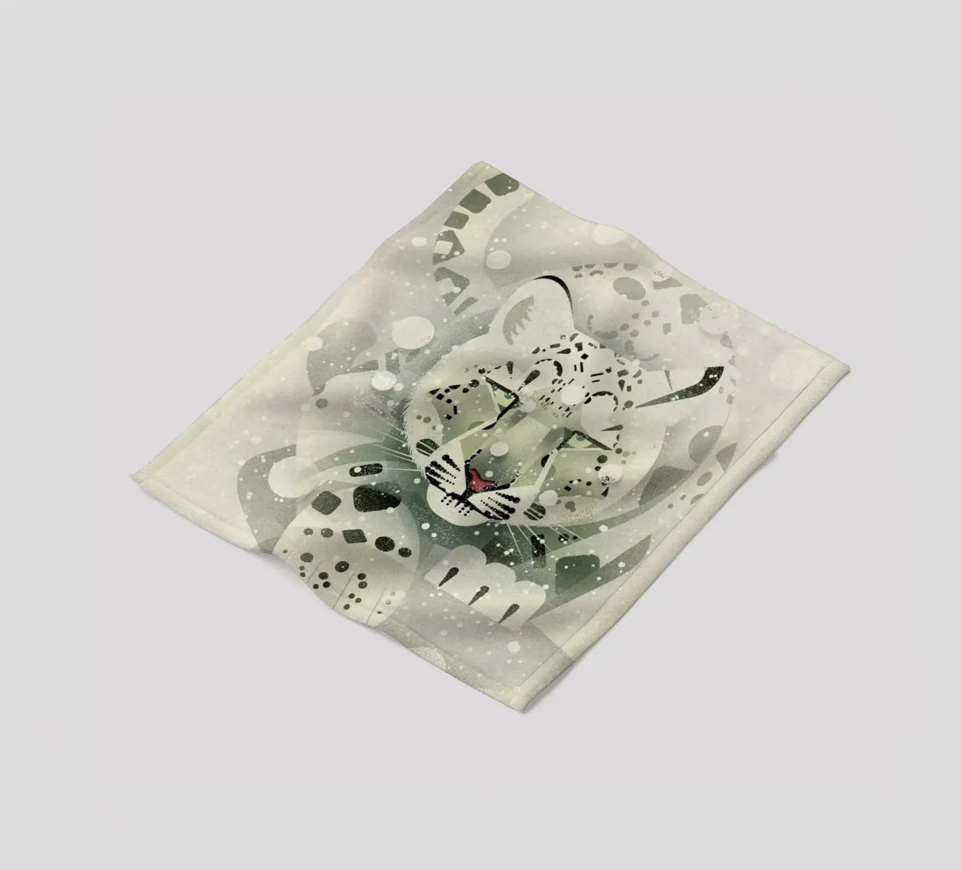 Schneeleopard Fleecedecke von Dieter Braun