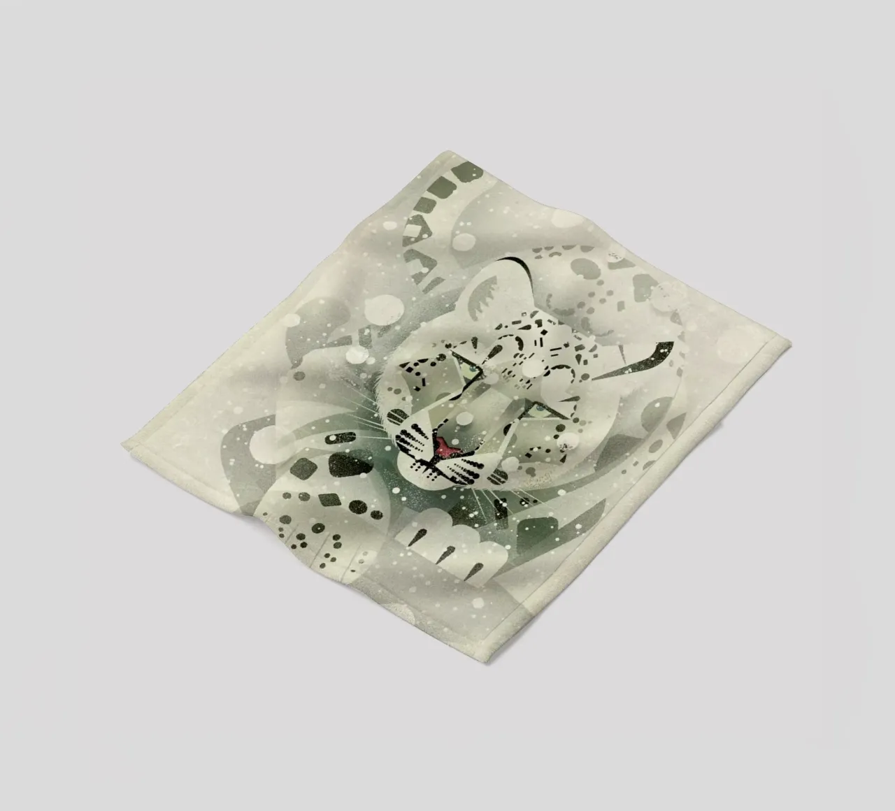 Schneeleopard fleecedeken van Dieter Braun