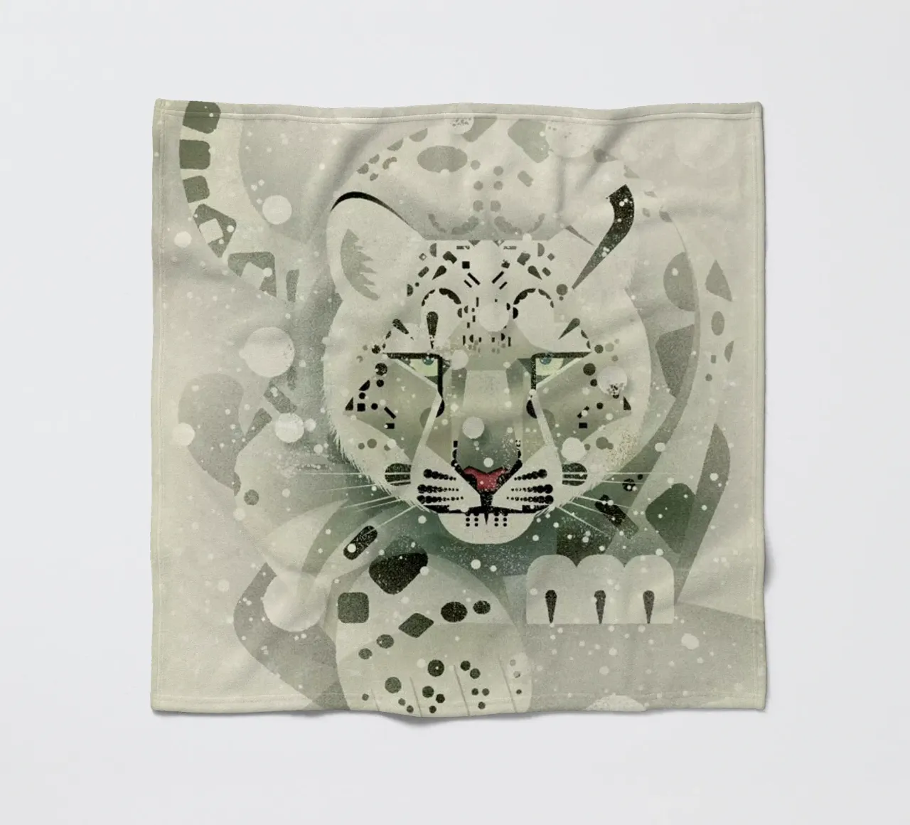 Schneeleopard fleecedeken van Dieter Braun