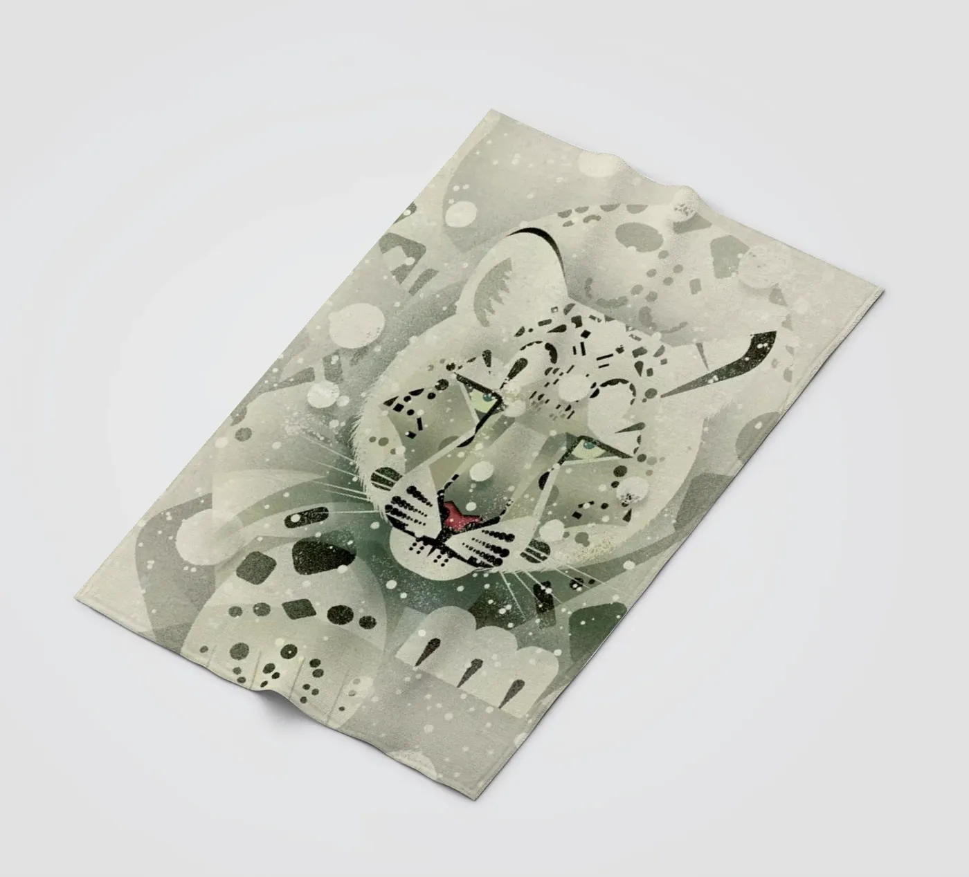 Schneeleopard Fleecedecke von Dieter Braun