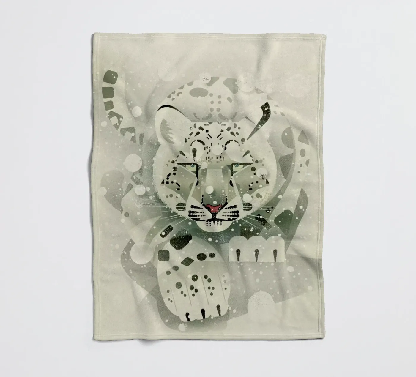 Schneeleopard fleecedeken van Dieter Braun