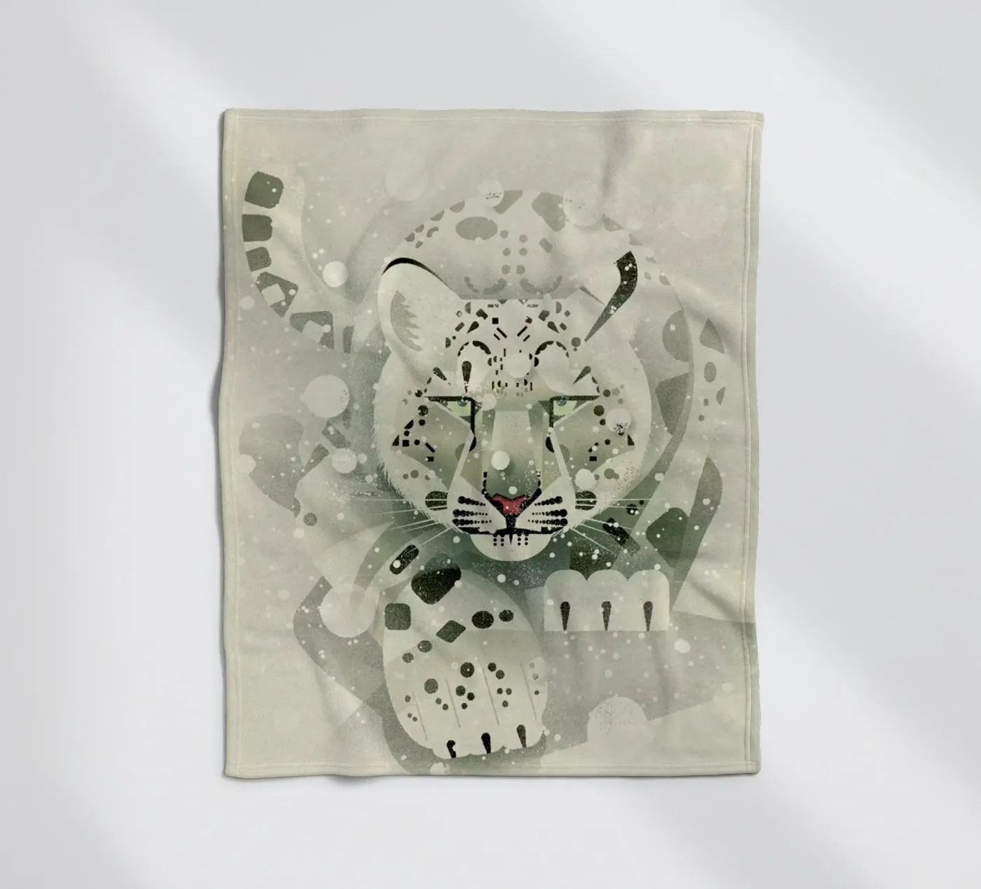 Schneeleopard fleecedeken van Dieter Braun