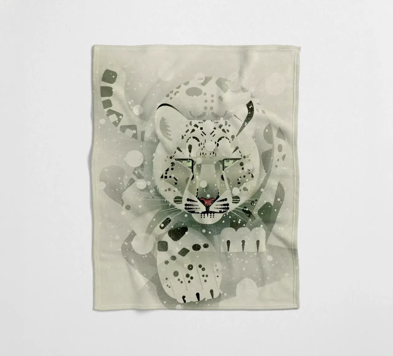 Schneeleopard fleecedeken van Dieter Braun