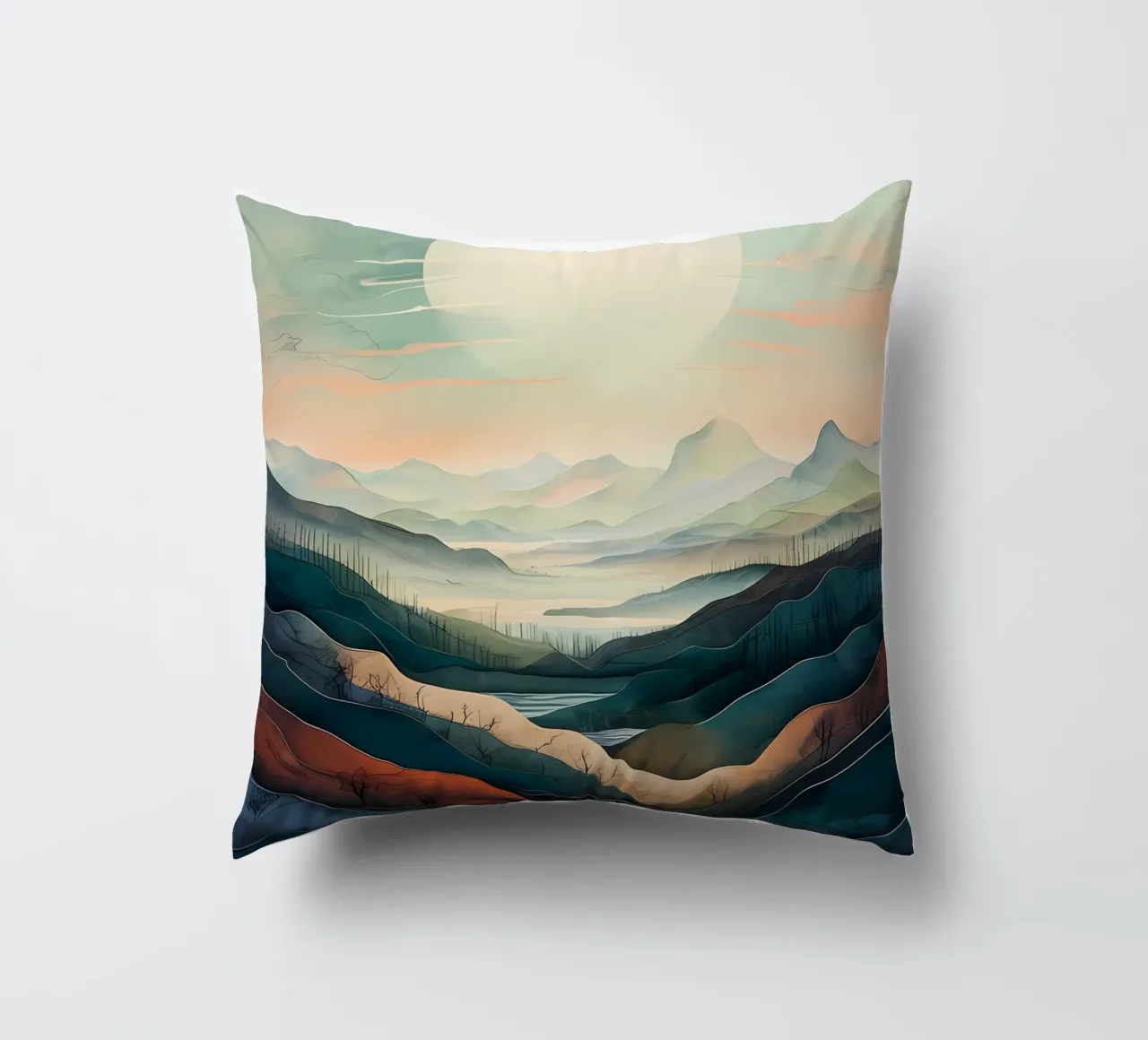 Tranquillità al chiaro di luna cuscino da Artistic-shop