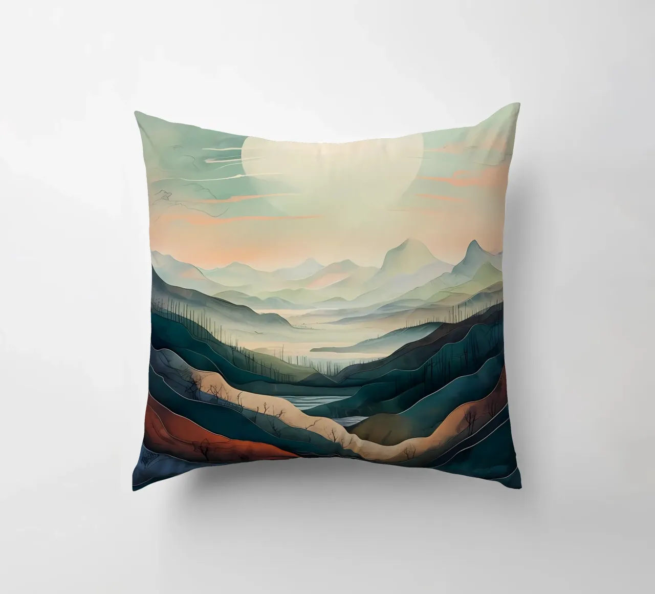 Tranquillità al chiaro di luna cuscino da Artistic-shop