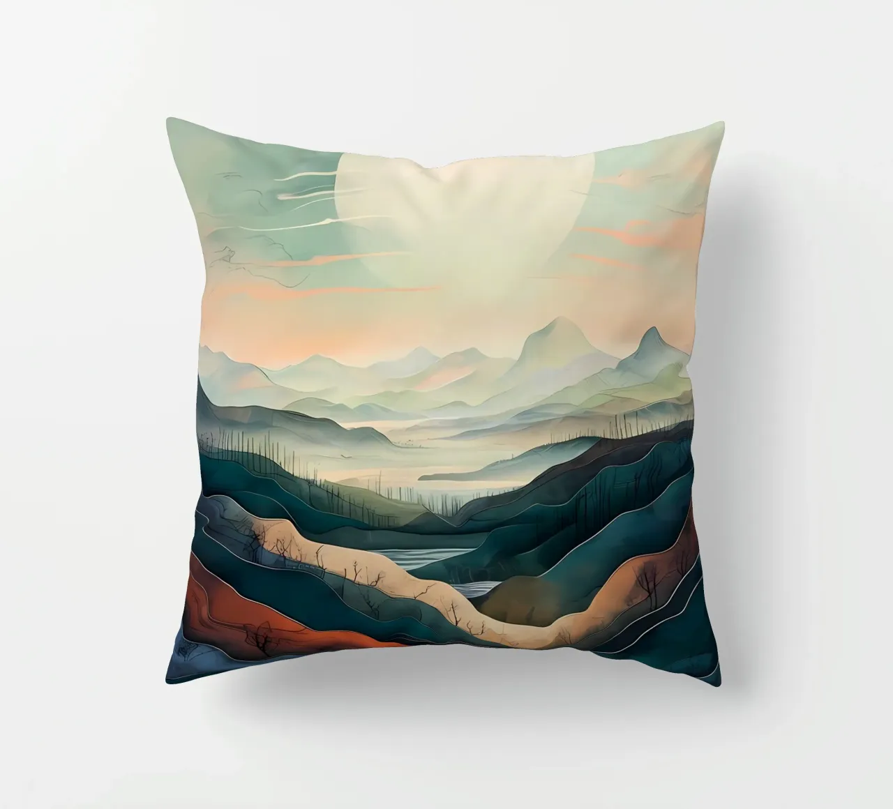 Tranquillità al chiaro di luna cuscino da Artistic-shop