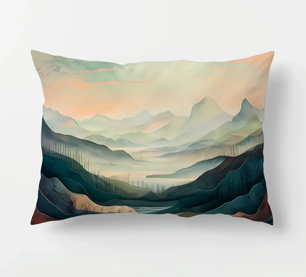Tranquillità al chiaro di luna cuscino da Artistic-shop