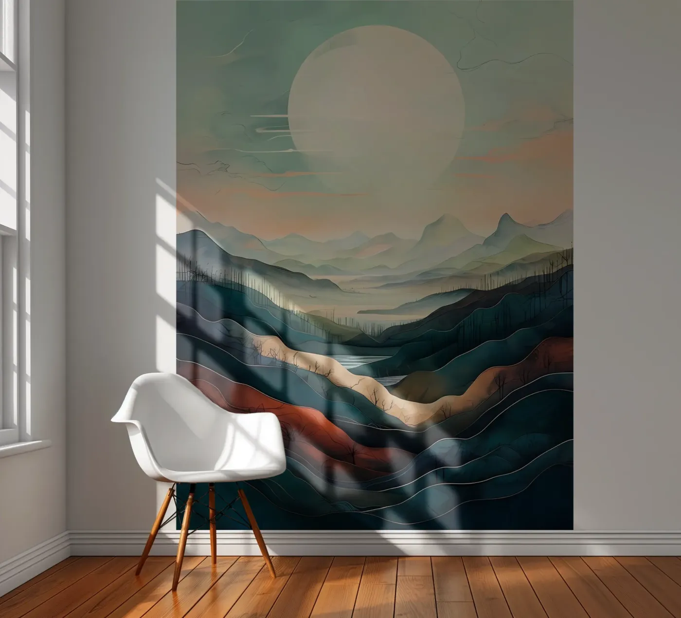 Maanverlichte rust fotobehang van Artistic-shop